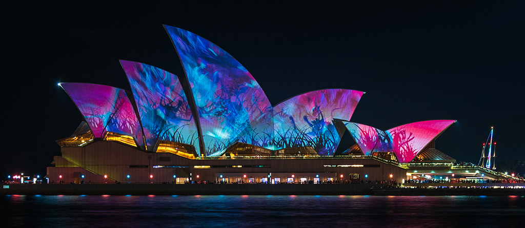 opera house in sydney vivid lights